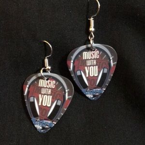 🎧 Handmade Guitar Pick Earrings Music W/ You B3G1